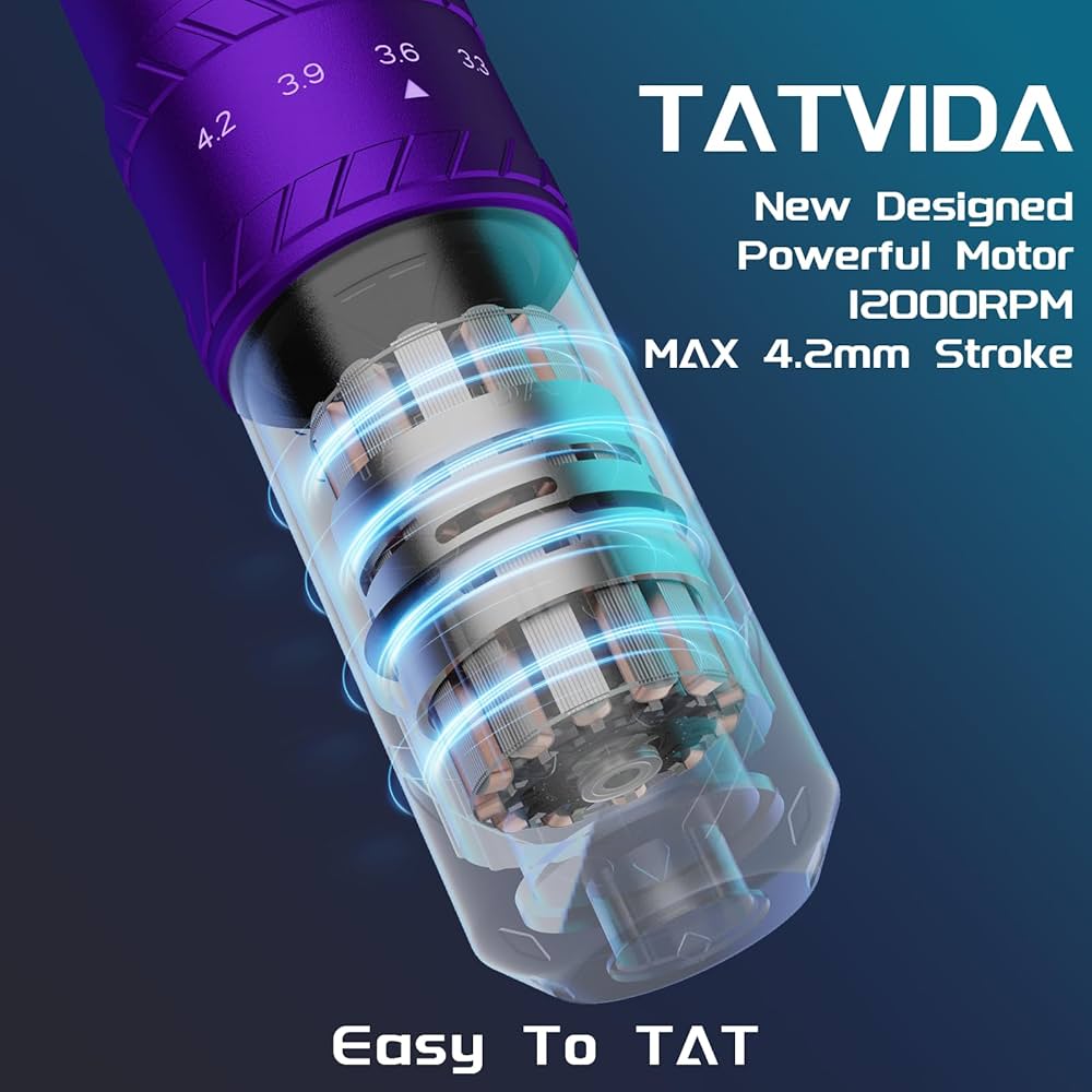 Tattoo Gun Wireless tattoo machine, 2400mAh Rotary Tattoo